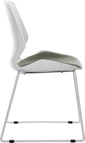 Καρέκλα γραφείου επισκέπτη Genuine pakoworld PP λευκό-γκρι