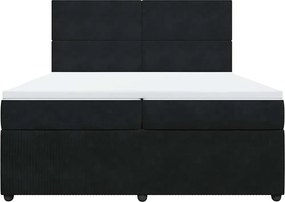 vidaXL Κρεβάτι Boxspring με Στρώμα Μαύρο 200x200 εκ. Βελούδινο