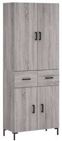 vidaXL Ντουλάπι Γκρι Sonoma 69,5 x 34 x 180 εκ. Επεξεργασμένο Ξύλο