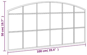 Καθρέφτης Τοίχου Αψίδα Μαύρος 100 x 50 εκ. από Σίδερο - Μαύρο