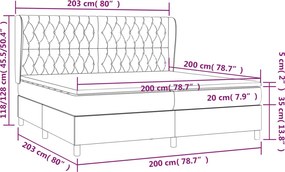 vidaXL Κρεβάτι Boxspring με Στρώμα Μπλε 200x200 εκ. Υφασμάτινο