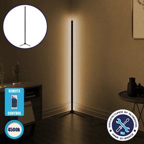 GLOBO-200-2 GloboStar® Μοντέρνο Minimal Επιδαπέδιο Μαύρο Φωτιστικό 200cm LED 32 Watt με Ασύρματο Χειριστήριο RF & Dimmer Φυσικό Λευκό 4500k GloboStar ALIEN Design GLOBO-200-2