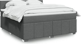 vidaXL Κρεβάτι Boxspring με Στρώμα Σκούρο Γκρι 180x200 εκ Υφασμάτιν