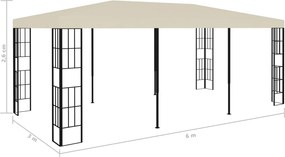 vidaXL Κιόσκι Κρεμ 3 x 6 μ.
