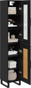 vidaXL Highboard Μαύρη Οξυά 34,5 x 34 x 180 εκ. Επεξεργασμένο ξύλο