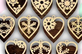 Σετ των 3 Intra απο ξύλο plywood 3mm-4mm πάχος Χριστουγεννιάτικα Μπιχλιμπίδια Glowforge Δίασταση 8x8 cm INTRAFABR-33680178