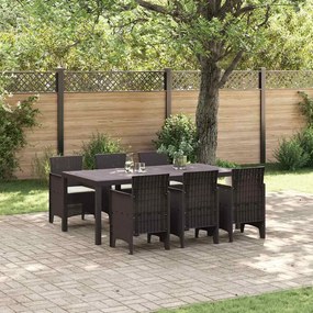 vidaXL Σετ Εξωτερικής Τραπεζαρίας 7 pcs Καφέ 200 x 100 x 73 εκ.