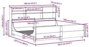 ΚΡΕΒΑΤΙ ΒΙΒΛΙΟΘΗΚΗ ΧΩΡΙΣ ΣΤΡΩΜΑ 180X200 ΕΚ ΜΑΣΙΦ ΞΥΛΟ 3323797