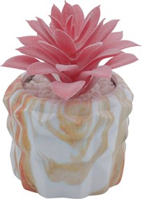 Τεχνητό Φυτό σε Κεραμικό Πορτοκαλί Γλαστράκι 7x13cm