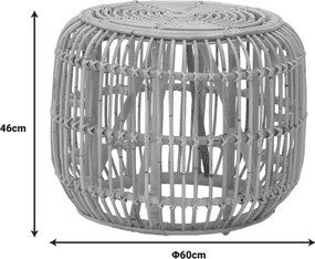 Σκαμπό Rajesty pakoworld rattan σε φυσική απόχρωση Φ60x46εκ