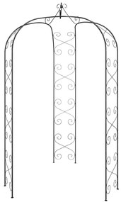 vidaXL Αψίδα Κήπου Μαύρη Ø180 x 255 εκ. Ατσάλινη