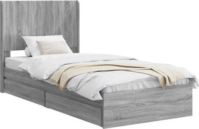 vidaXL Καλάθι με αποθήκη και κεφαλάρι Γκρι Sonoma 75 x 190 cm