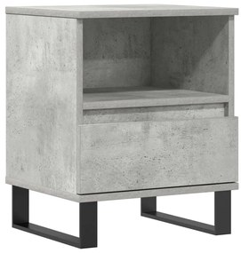 vidaXL Κομοδίνο Γκρι Σκυροδέματος 40 x 35 x 50 εκ. από Επεξεργ. Ξύλο