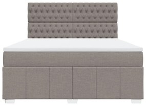 vidaXL Κρεβάτι Boxspring με Στρώμα Taupe 180x200 εκ. Υφασμάτινο