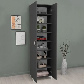 Ντουλάπα - Παπουτσοθήκη Lilly Megapap χρώμα ανθρακί 49x32x178εκ.