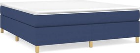 vidaXL Κρεβάτι Boxspring με Στρώμα Μπλε 180x200 εκ. Υφασμάτινο