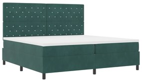 vidaXL Κρεβάτι με Στρώμα Dark Green 200x200 εκ Βελούδο