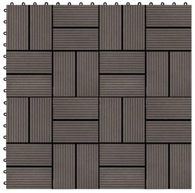 vidaXL Πλακάκια Deck 11 τεμ. Σκούρο Καφέ 30 x 30 εκ. 1 μ² από WPC