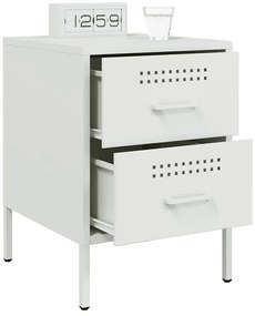 vidaXL Κομοδίνα 2 τεμ. Λευκές 36x39x50,5 εκ. Χάλυβα