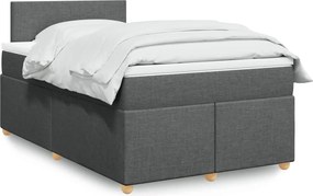 vidaXL Κρεβάτι Boxspring με Στρώμα Σκούρο Γκρι 120x200 εκ. Υφασμάτινο