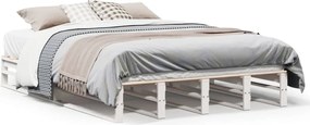 vidaXL Σκελετός Κρεβ. Χωρίς Στρώμα Λευκό 160x200 εκ Μασίφ Πεύκο
