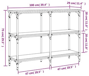 ΤΡΑΠΕΖΙ ΚΟΝΣΟΛΑ ΓΚΡΙ SONOMA 100X29X75 ΕΚ. ΕΠΕΞΕΡΓΑΣΜΕΝΟ ΞΥΛΟ 834103