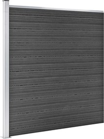 vidaXL Σετ Πάνελ Περίφραξης Μαύρο 526 x 186 εκ. από WPC