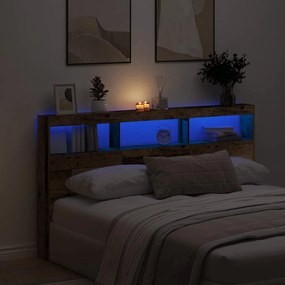 vidaXL Κεφαλάρι με Αποθηκευτικό Χώρο &amp; LED 180x17x102 εκ.