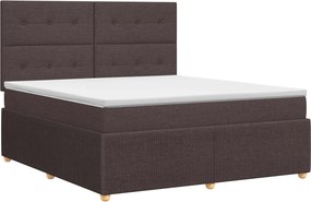 vidaXL Κρεβάτι box spring με στρώμα Σκούρο Καφέ 140 x 190 cm Ύφασμα