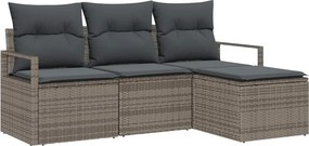 vidaXL Σετ Καναπέ 4 pcs Γκρι συνθετικό ρατάν