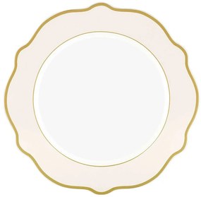 Πιάτο Ρηχό (Σετ 6Τμχ) 280TMA1680 21x21x1cm Cream-Gold Hermia Porcelain
