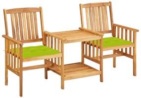 vidaXL Καρέκλες Κήπου Με Τραπέζι και Μαξιλάρια από Μασίφ Ξύλο Ακακίας