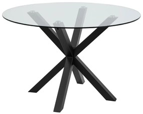Τραπέζι Oakland 1028, Μαύρο, 76cm, 39 kg, Επεξεργασμένο γυαλί, Μέταλλο | Epipla1.gr