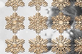 Σετ των 2 Intra απο ξύλο plywood 3mm-4mm πάχος – Snowflakes Bundle 06 Δίασταση 20x20 cm INTRAFABR-77362534