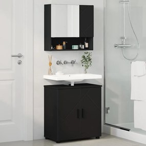 vidaXL Σετ Επίπλων Μπάνιου 2 τεμ. Μαύρο 61 x 35 x 64 εκ.