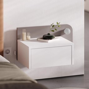 Κομοδίνο Λευκό / Ανοιχτό Μόκα CRILEER 52x30x28