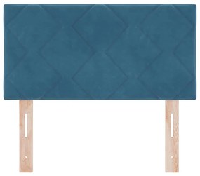 vidaXL LED κεφαλάρι Σκούρο Μπλε 80 cm Τεχνητό Δέρμα