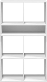 vidaXL Βιβλιοθήκη με 5 Ράφια Λευκή 66x31x112 εκ. Επεξεργασμένο Ξύλο