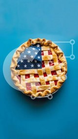 Intra Συλλεκτικό Ξύλινο Παζλ Plywood 4mm - Πατριωτική πίτα με σχέδιο αμερικανικής σημαίας Σε Ξύλινο Κουτί - Διαστάσεις: 10x10 cm – 25 κομμάτια