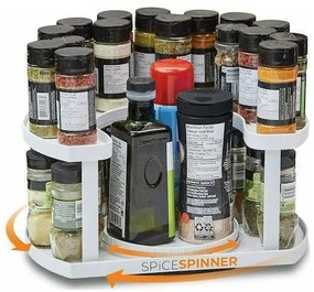 Spice Spinner Περιστρεφόμενος Οργανωτής Μπαχαρικών Πλαστικός Λευκός