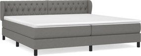 vidaXL Κρεβάτι Boxspring με Στρώμα Σκούρο Γκρι 200x200 εκ. Υφασμάτινο