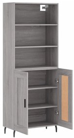 vidaXL Ντουλάπι Γκρι Sonoma 69,5 x 34 x 180 εκ. Επεξεργασμένο Ξύλο