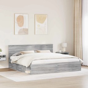 vidaXL Σκελετός Κρεβατιού Γκρι Sonoma 200 x 200 cm