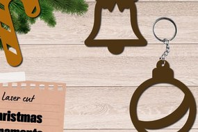 Σετ των 3 Intra απο ξύλο plywood 3mm-4mm πάχος Χριστουγεννιάτικο στολίδι 3D Layered, Δίασταση 8x8 cm INTRAFABR-82360027