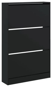 vidaXL Παπουτσοθήκη Μαύρη 80x21x125,5 εκ. από Επεξεργασμένο Ξύλο