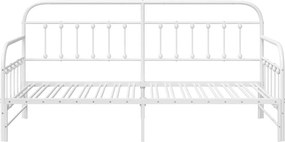 vidaXL Σκελετός κρεβατιού ημέρας Λευκό 90 x 200 cm