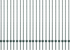 vidaXL Στύλος Περιφράξεων 22 pcs Πράσινο 180 cm Ατσάλι