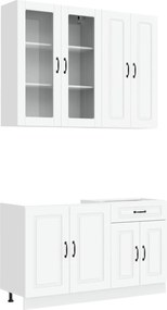 vidaXL Μονάδα κουζίνας KALMAR 4 pcs Λευκό Επεξεργασμένο Ξύλο