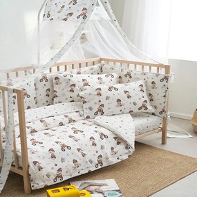 Σεντόνια Βρεφικά Pinocchio (Σετ 3τμχ) White-Beige Vesta Home Crib 70x125cm 100% Βαμβάκι