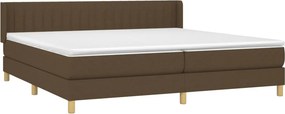vidaXL Κρεβάτι Boxspring με Στρώμα Σκούρο Καφέ 200x200 εκ. Υφασμάτινο